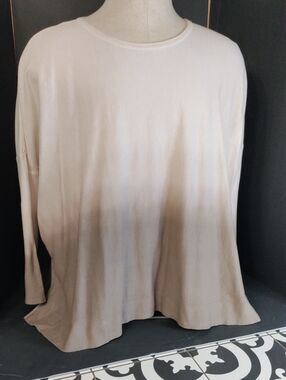 PLANET By Lauren G Women's Long Sleeve Ombre Pullover Top - Beige